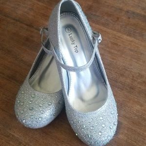 Girls Sparkly Heeled Mary Janes